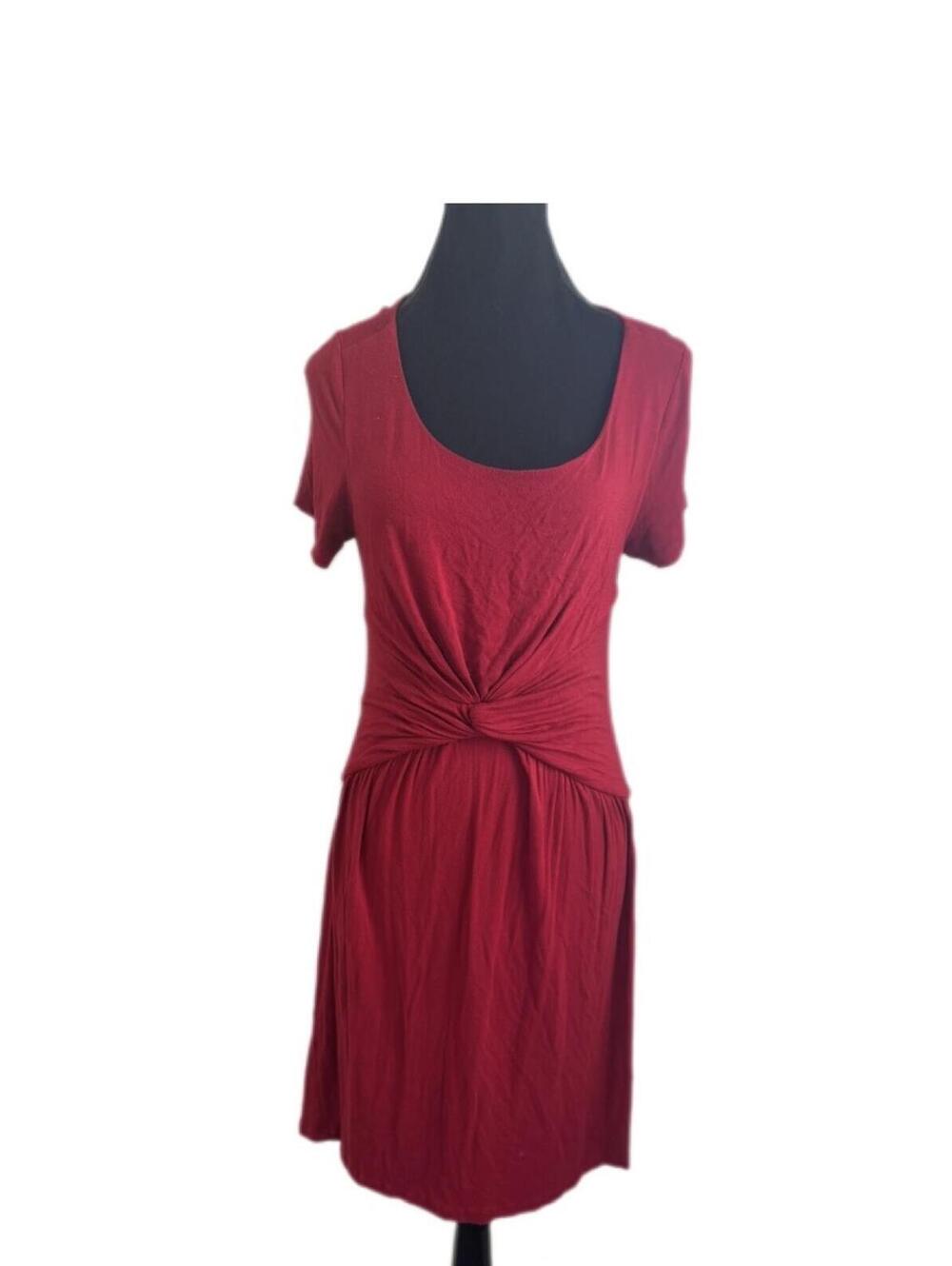 Banana republic burgundy  front twist tshirt dress